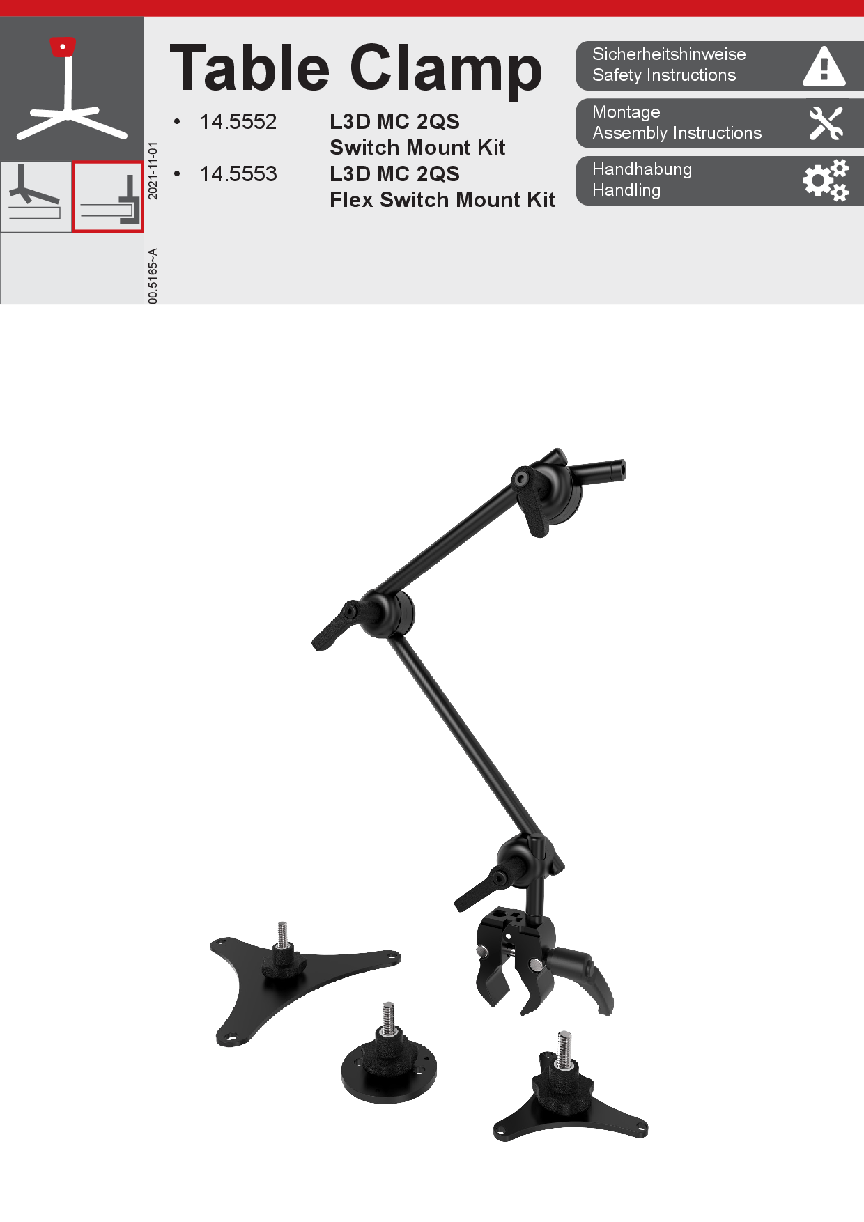 Rehadapt L3D MC 2QS Switch Mounting Kit - 2