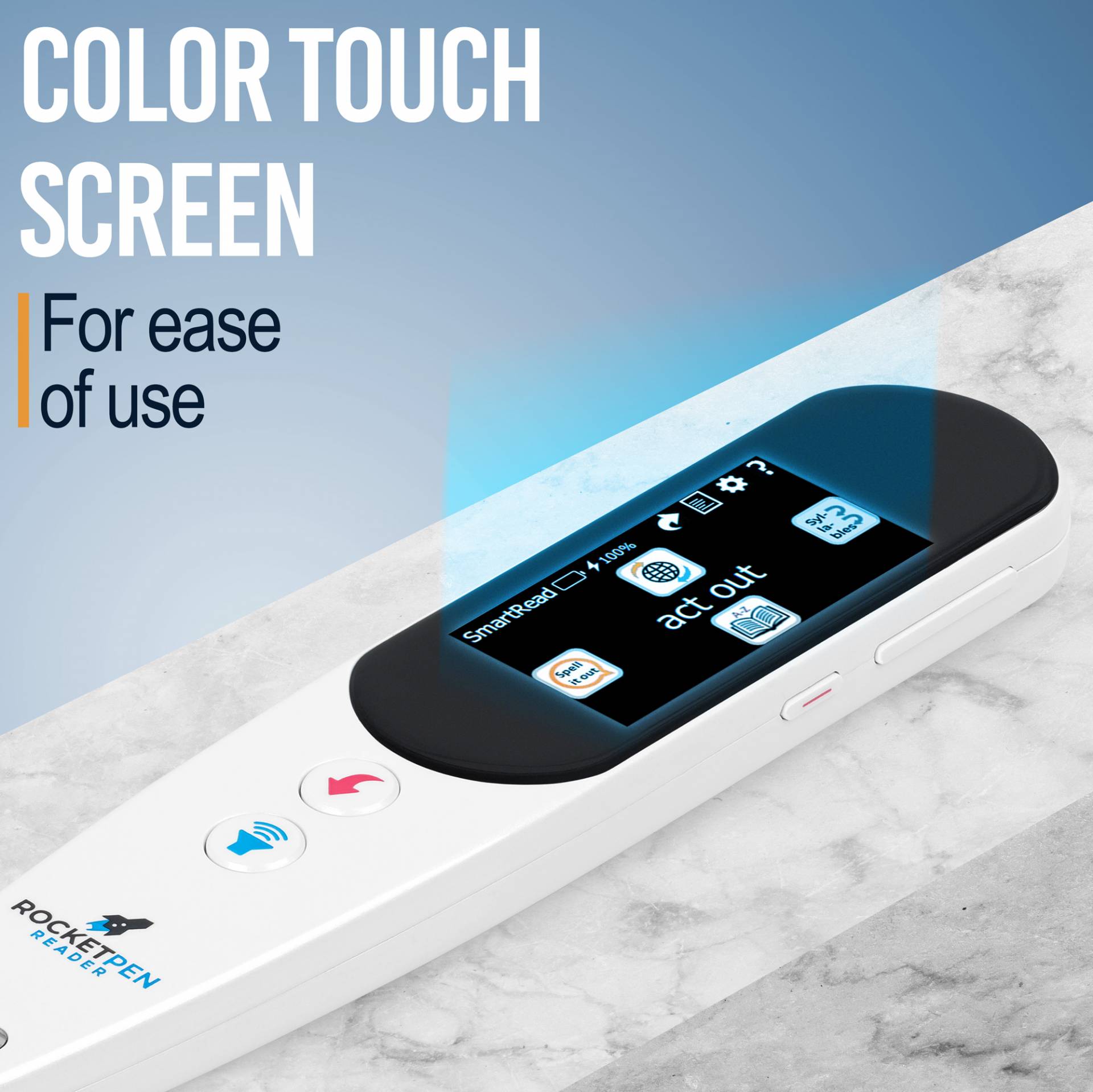 RocketPen Reader color touch screen