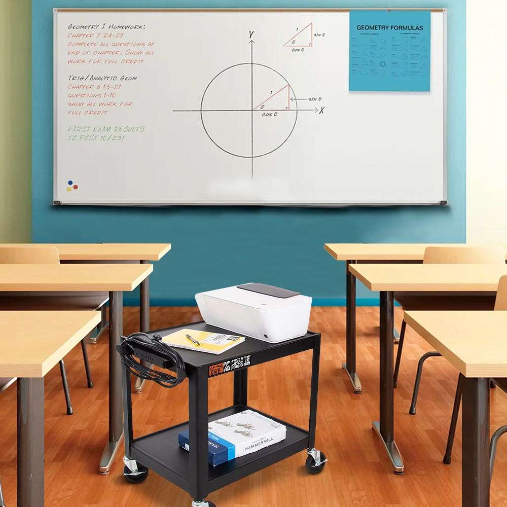 26" Two-Shelf Steel AV Cart - 4