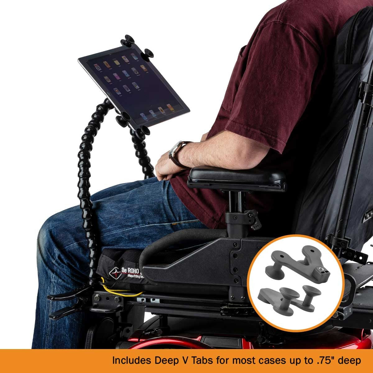 Tablet Holder w/Spring Clamp 18 inch Dual Arm Deep V #117162 Special Needs Computers - 3