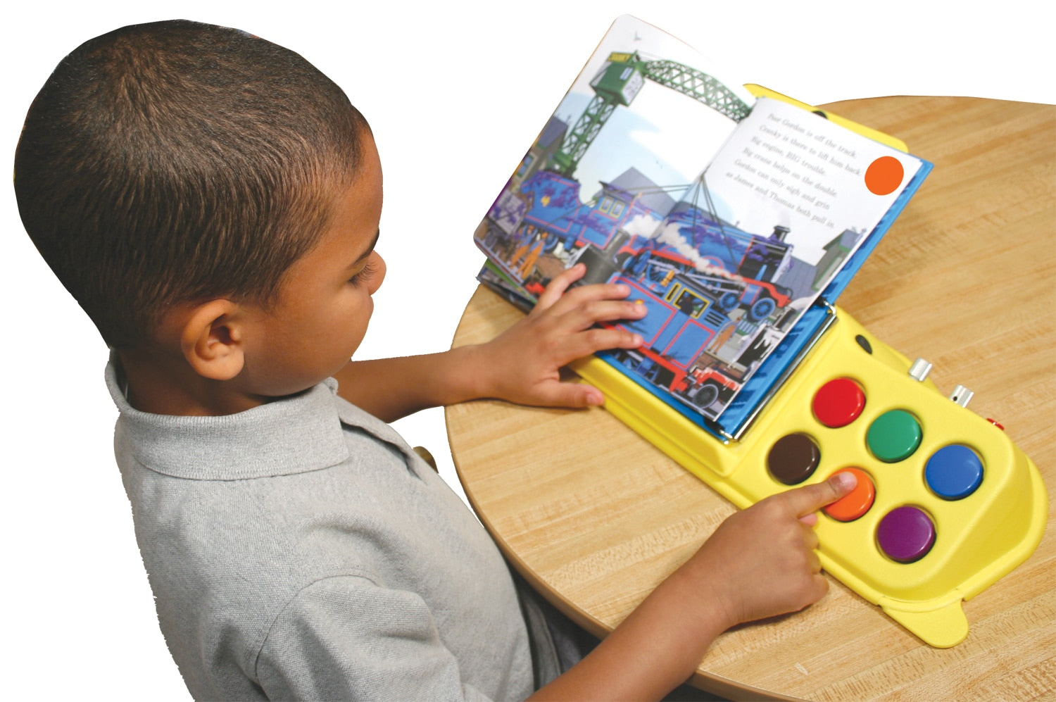 Boy Using Reading Time Communicator