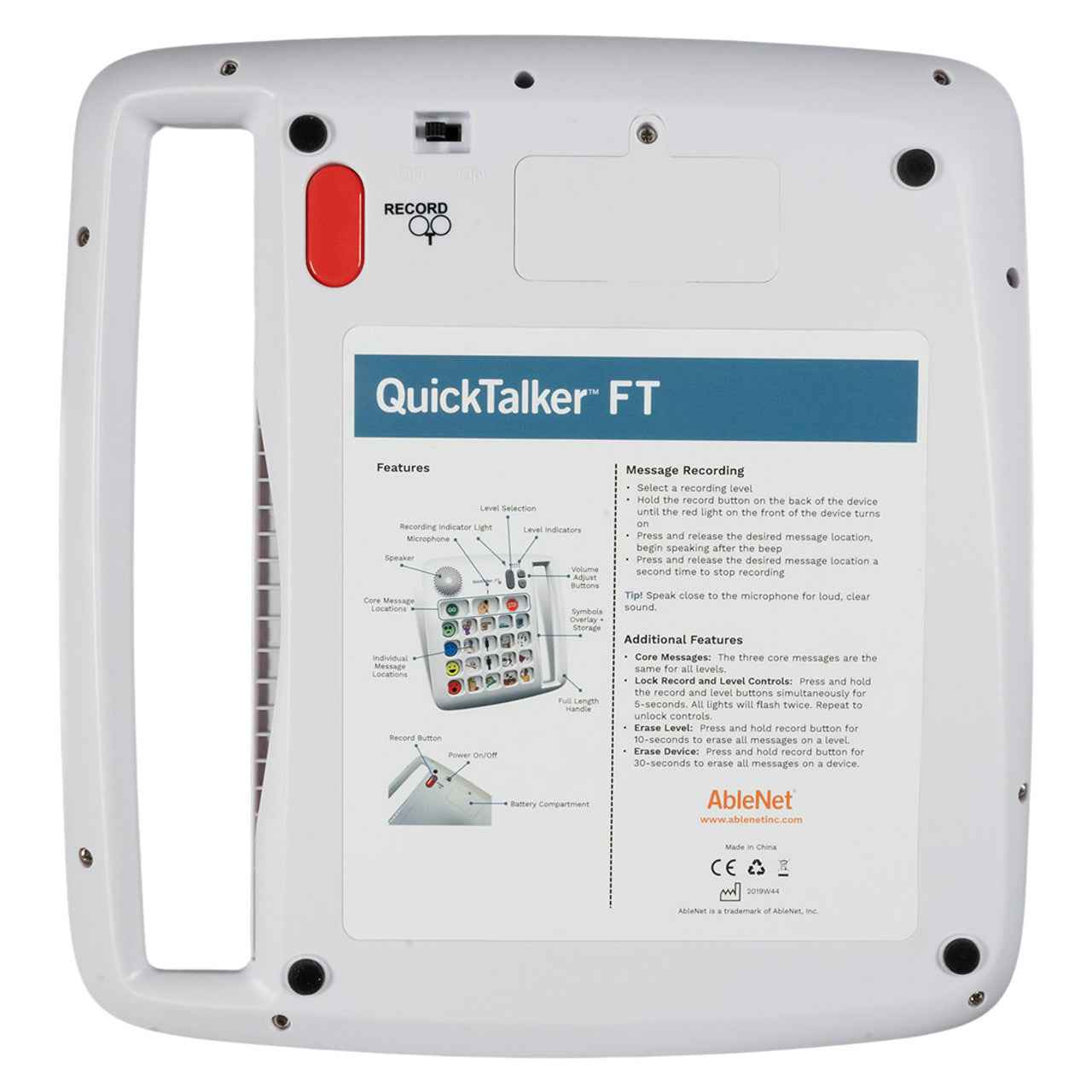Ablenet QuickTalker Speech Generating Device FeatherTouch 7, 12, and 23