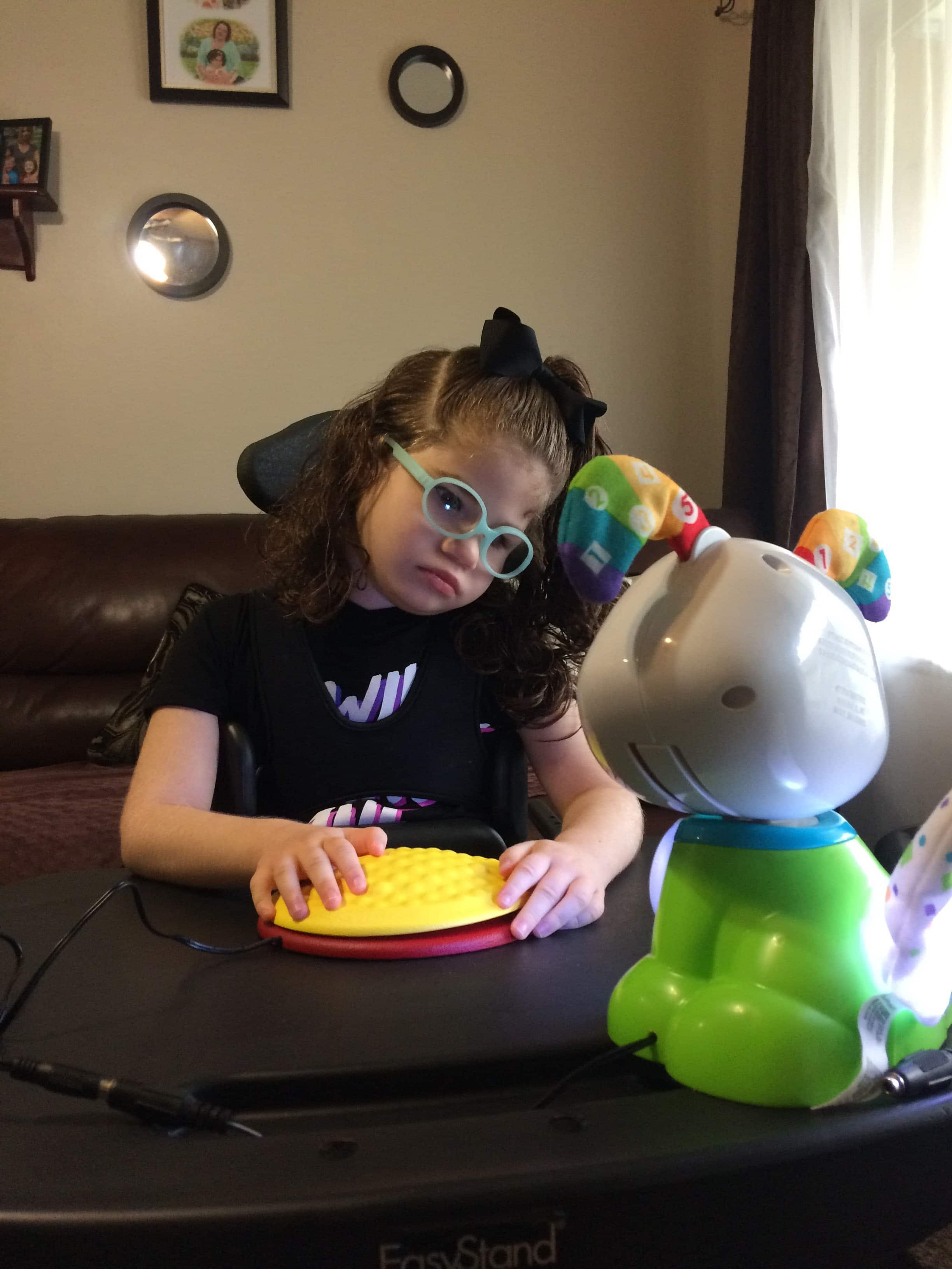 Girl Using Textured Saucer Switch