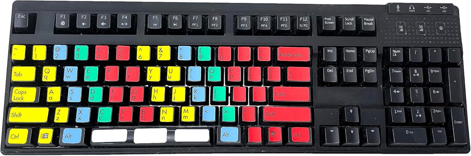 Finger Position Stickers to Graphically Show Keyboard Typing Zones for Each Finger in Canada Special Needs Computers - 2