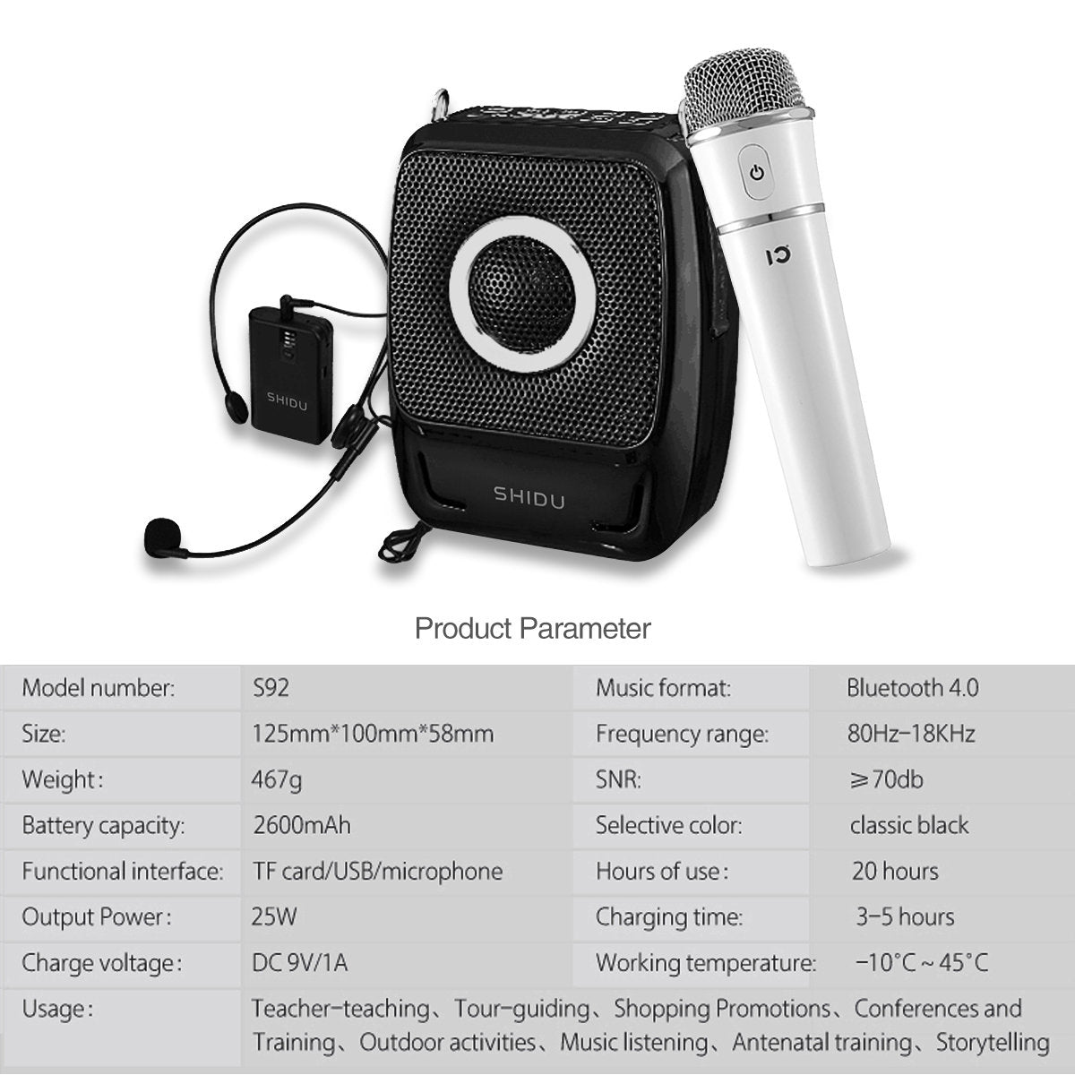 SoundBuddy Portable Speaker Kit with Handheld Microphone