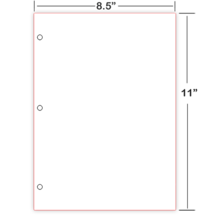Braille Paper 8.5×11″ – 3 Hole, Cut Sheet