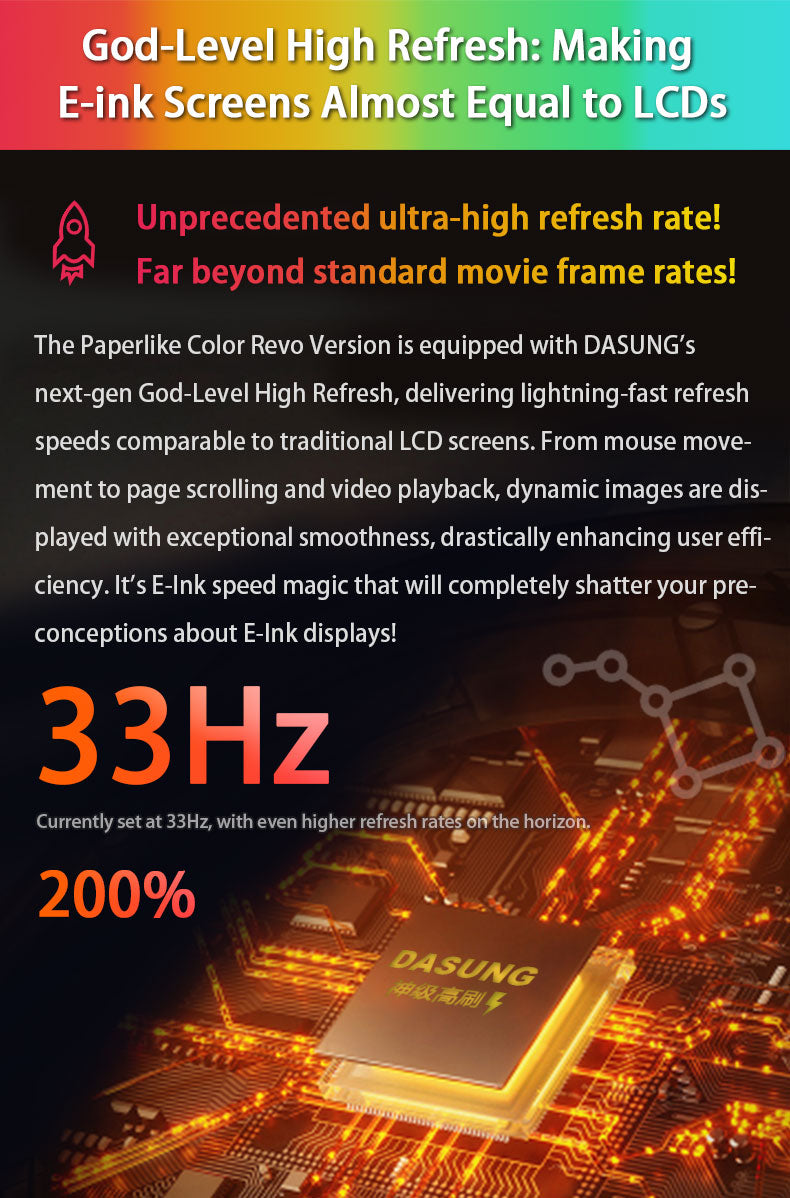 DASUNG 253 (Revolutionary): World First Ultra-fast 25.3" E-ink Monitor 33 Hz (with front light & VESA stand) Dasung