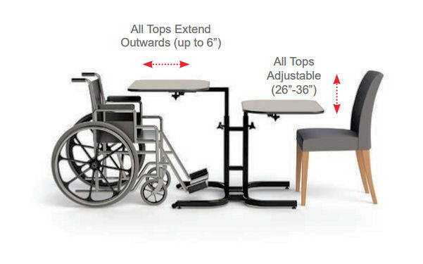 Two Person Adjustable Wheelchair Table