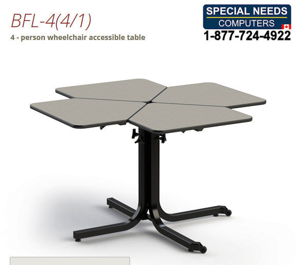 Nursing home four Person Height Adjustable Wheelchair Table - 2