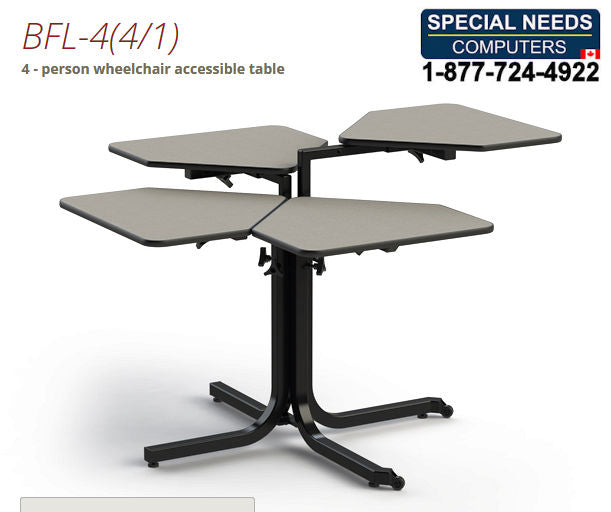 Nursing home four Person Height Adjustable Wheelchair Table - 4