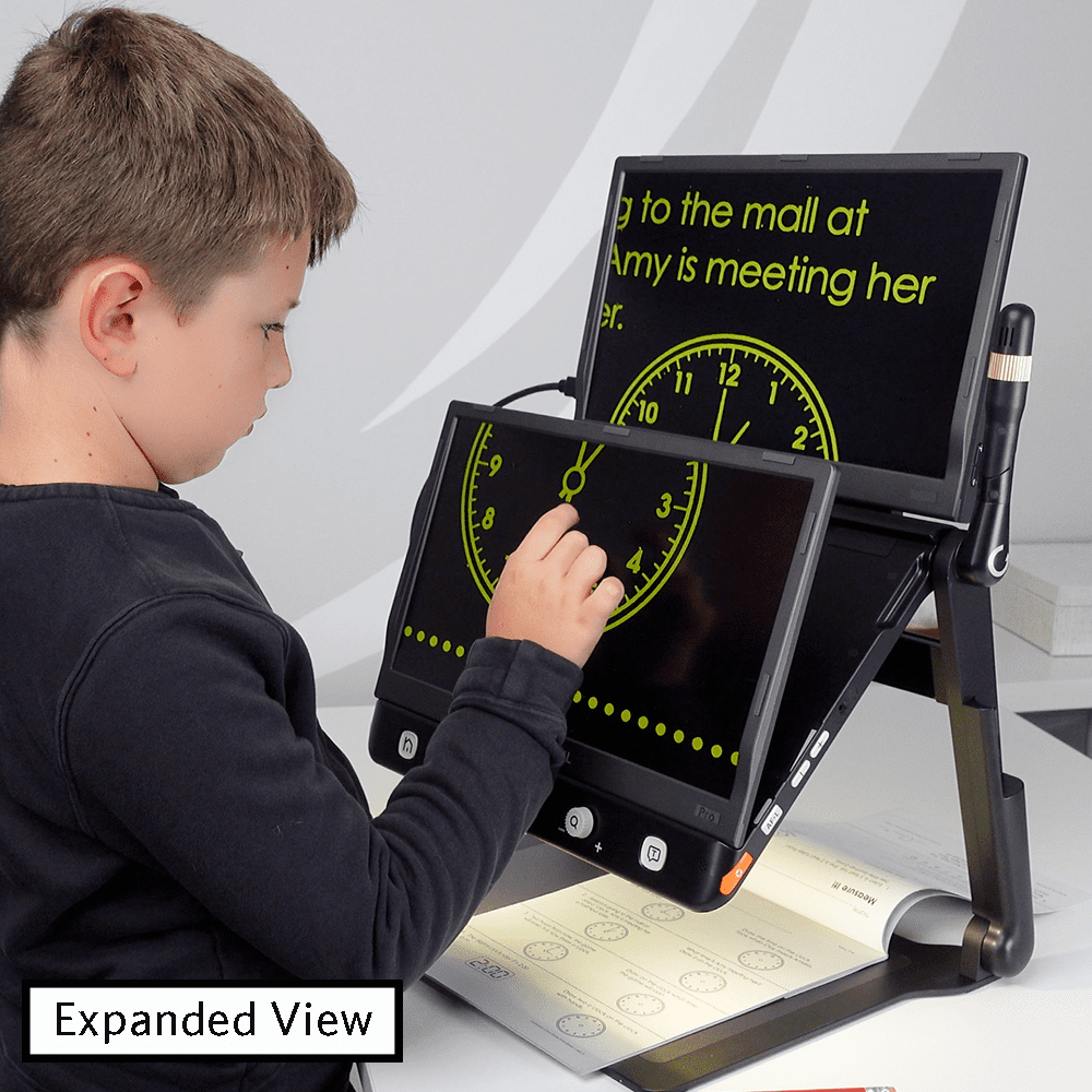 CloverBook PRO XL 16" FHD Touchscreen Portable Video Magnifier with Distance Camera - 15  student extra screen