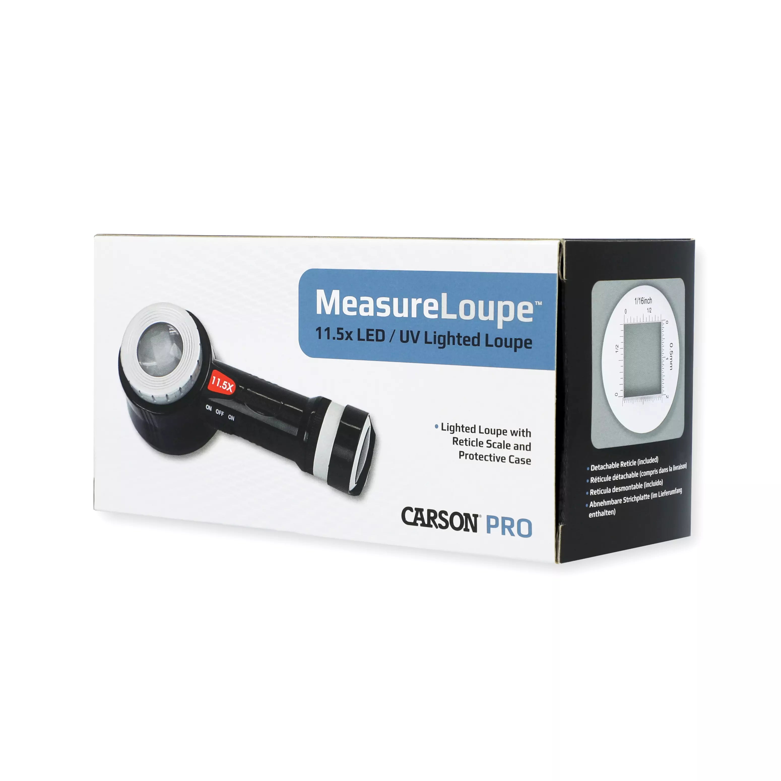 Carson MeasureLoupe 11.5x UV Lighted Precision Loupe Magnifier - 10