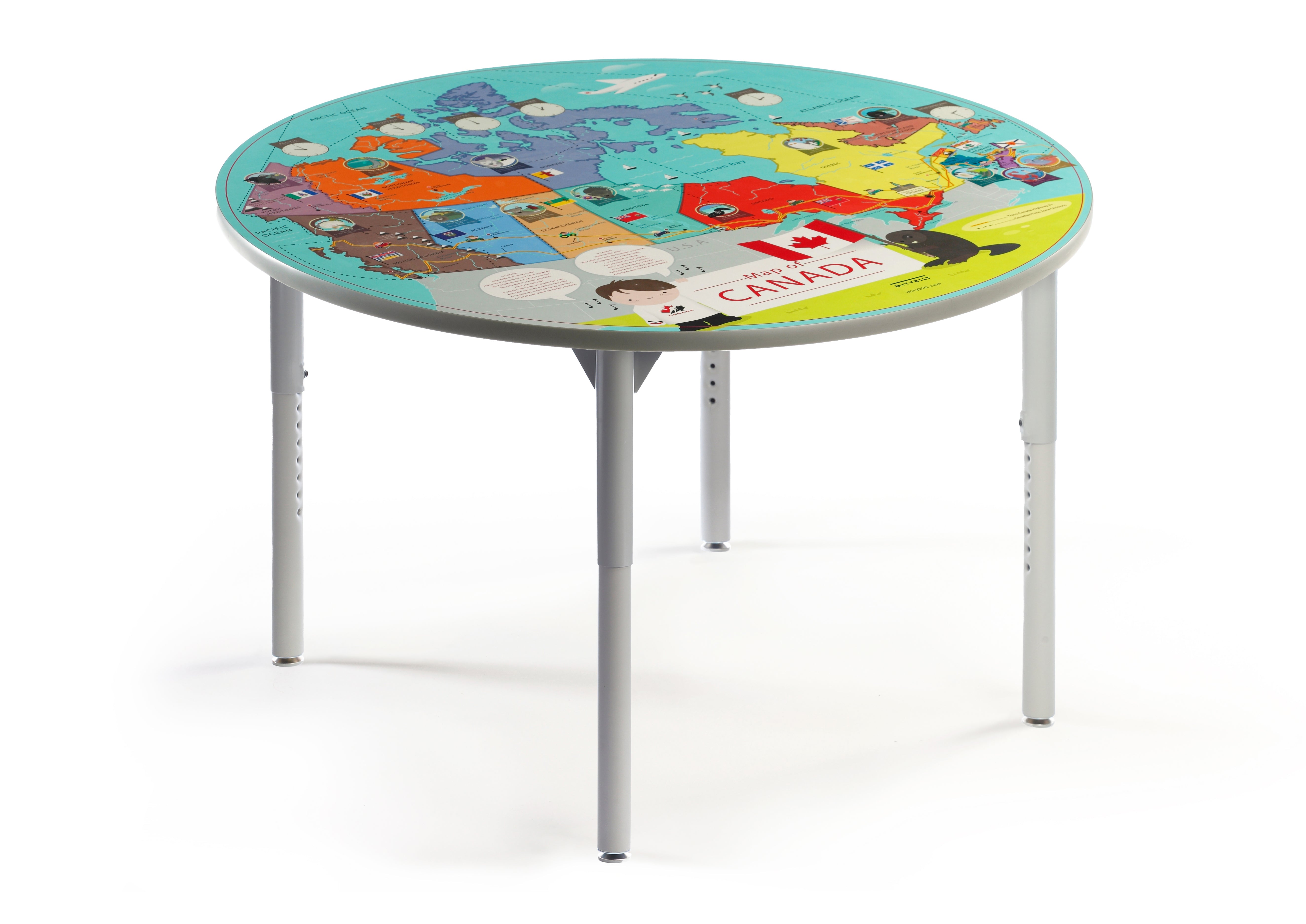 Bilingual Canada Map Table