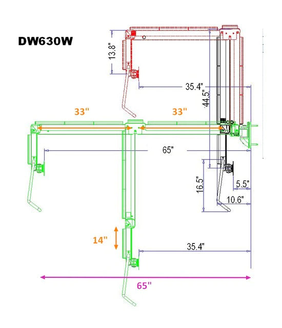 Overbed Hospital LCD Monitor Wall Mount 63" Arm - 9 diagram