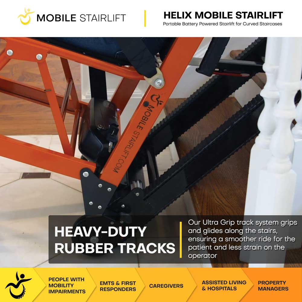 Helix Mobile Stairlift rubber tracks