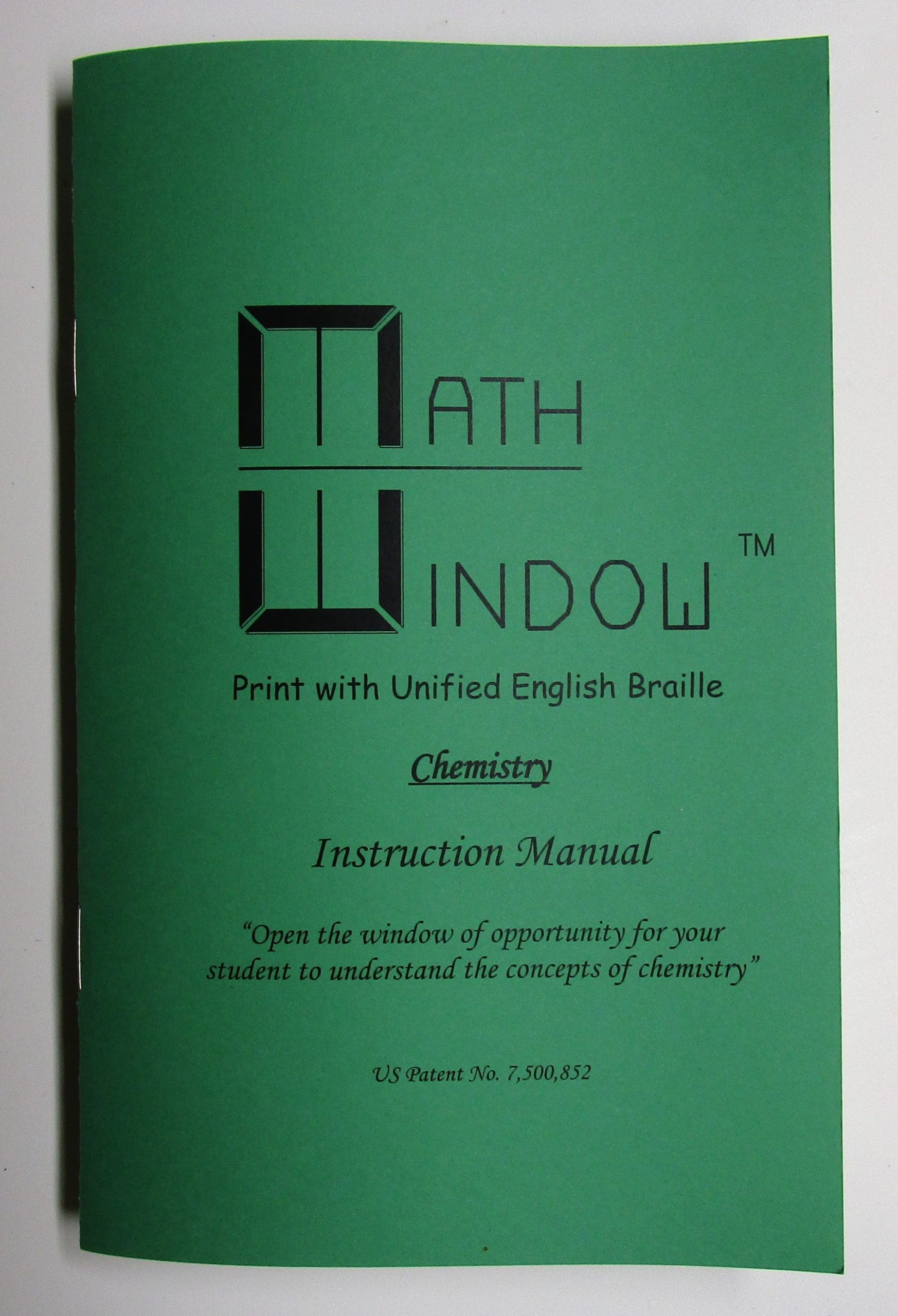 Instruction manual only – Print/Braille Chemistry Kit - UEB