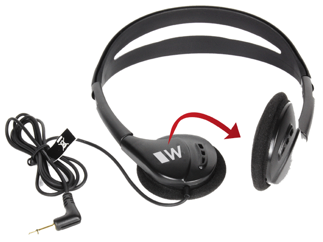 Pocketalker Ultra with earbud and headphone headset