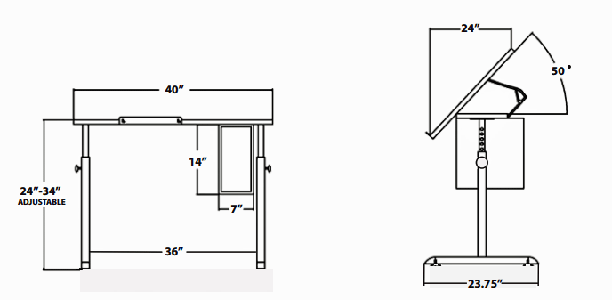 Wheelchair Student Desk - KA-4024CR Tilt