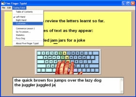 Five Finger Typist - One Handed Typing Tutor for Windows and Macintosh Special Needs Computers
