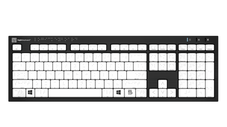 Braille NERO Slimline Keyboard – Windows American English - LKB-BRAILLE-BJPU - 1