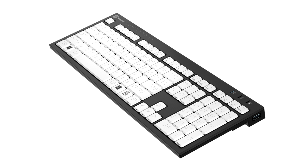 Braille 6 dot - PC Nero Slim Line Keyboard - US English