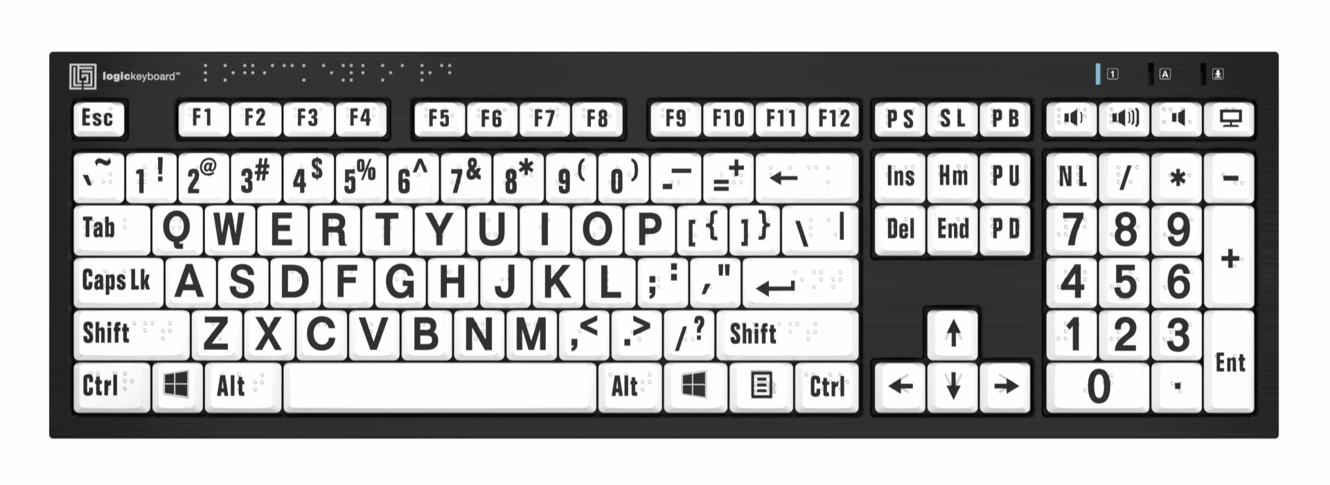 Braille and Largeprint - PC Nero Keyboard - American English Special Needs Computers - 1