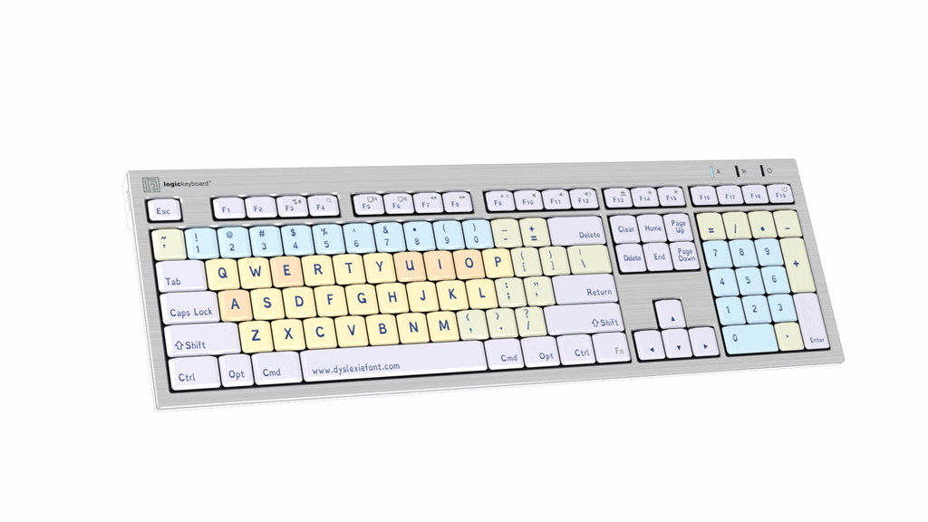 Dyslexie Keyboard ALBA Slimline Keyboard – Mac American English LogicKeyboard