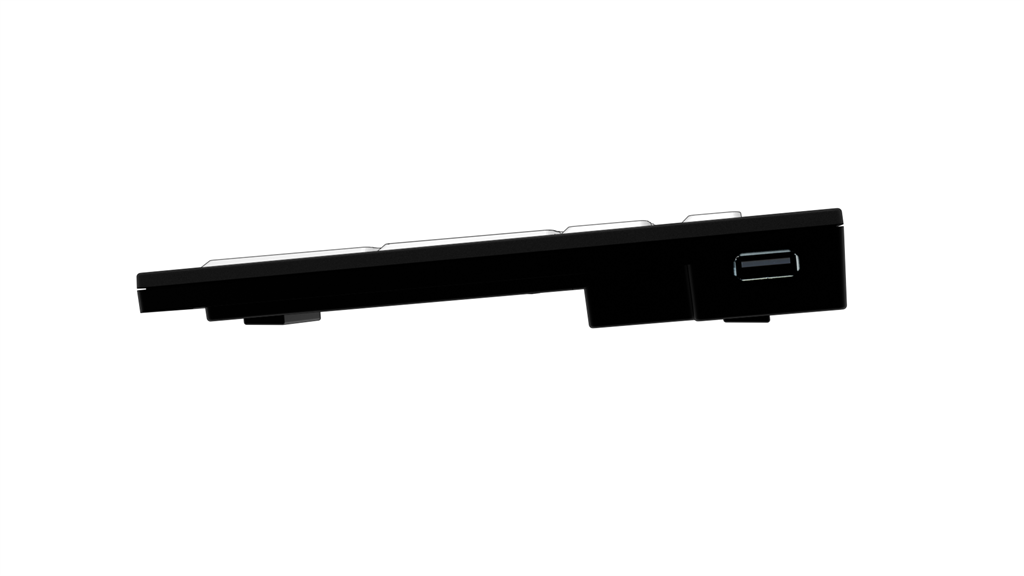 LargePrint Black on White - PC Nero Slimline Keyboard - US English side