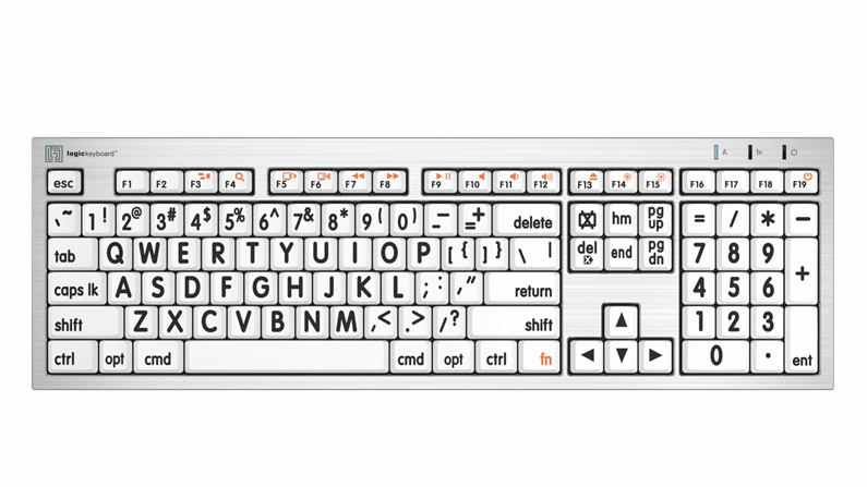 LargePrint Black on White - Mac ALBA Keyboard - US English