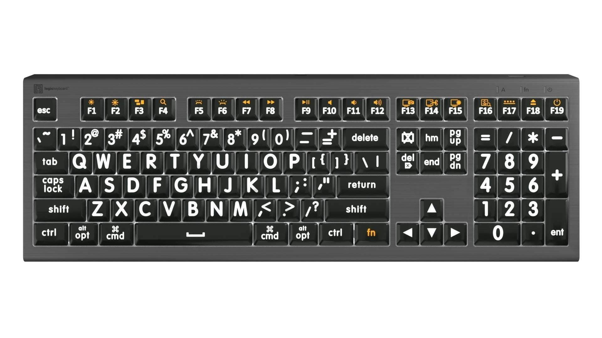 LargePrint White on Black - ASTRA 2 Backlit Keyboard - US English Special Needs Computers - 8