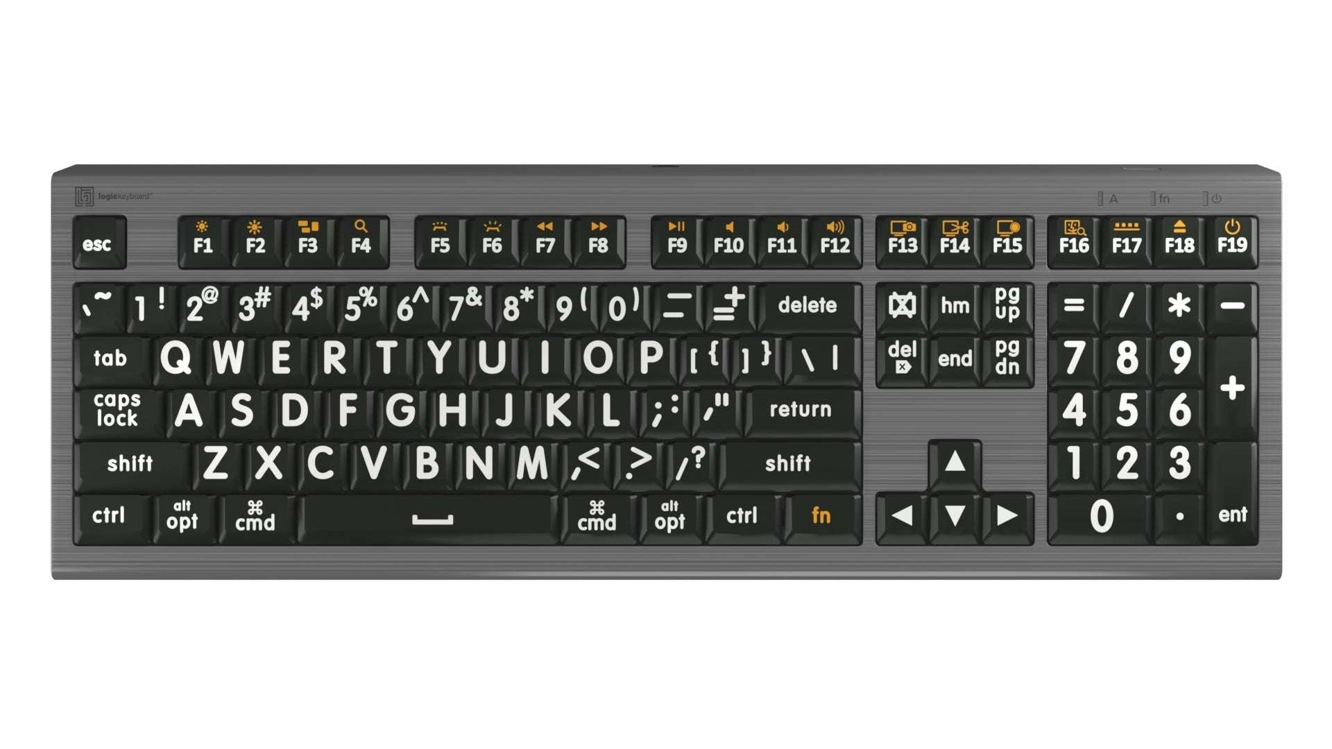 LargePrint White on Black - ASTRA 2 Backlit Keyboard - US English Special Needs Computers - 10