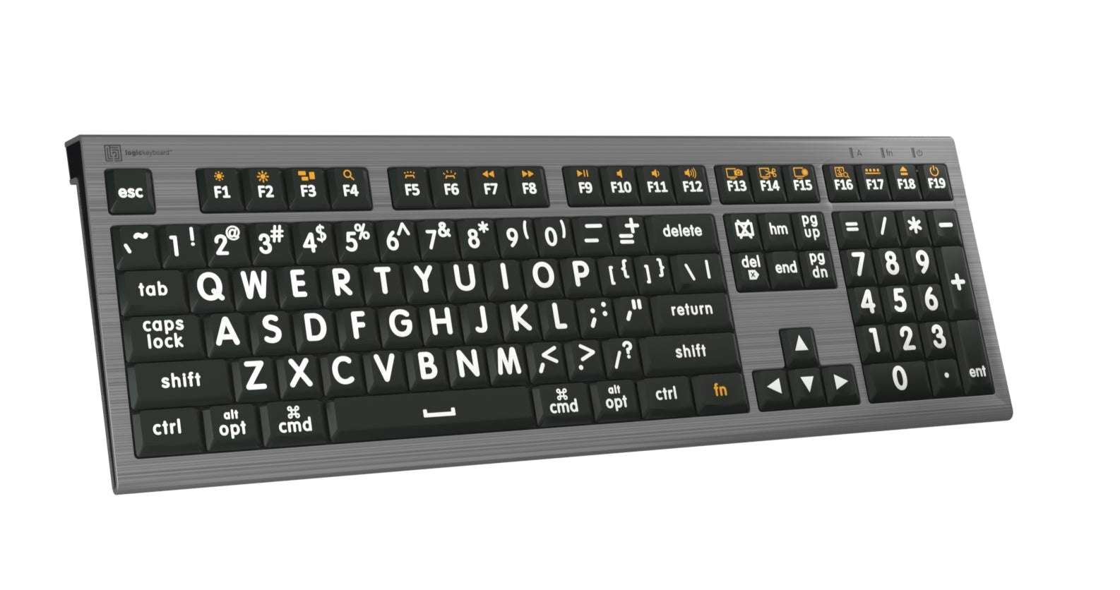 LargePrint White on Black - ASTRA 2 Backlit Keyboard - US English Special Needs Computers - 12