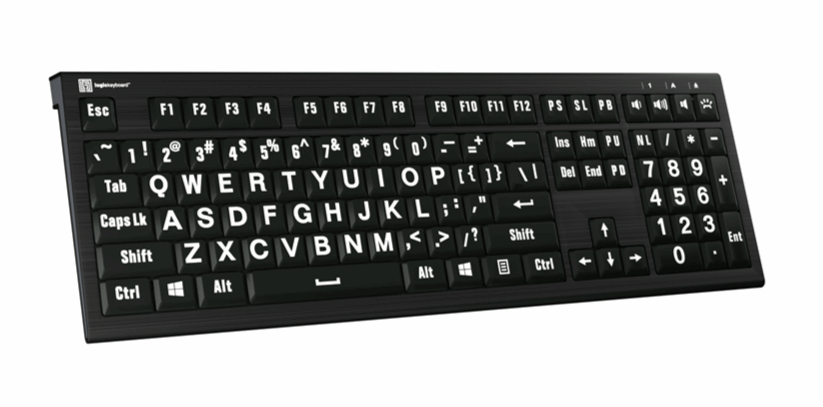LargePrint White on Black - ASTRA 2 Backlit Keyboard - US English Special Needs Computers - 4