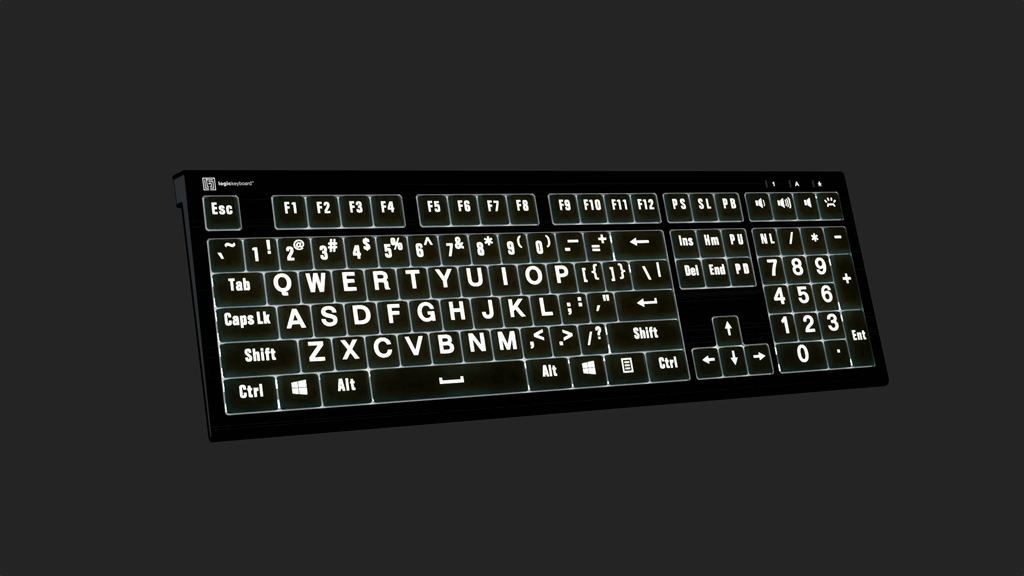 LargePrint White on Black - ASTRA 2 Backlit Keyboard - US English Special Needs Computers - 5