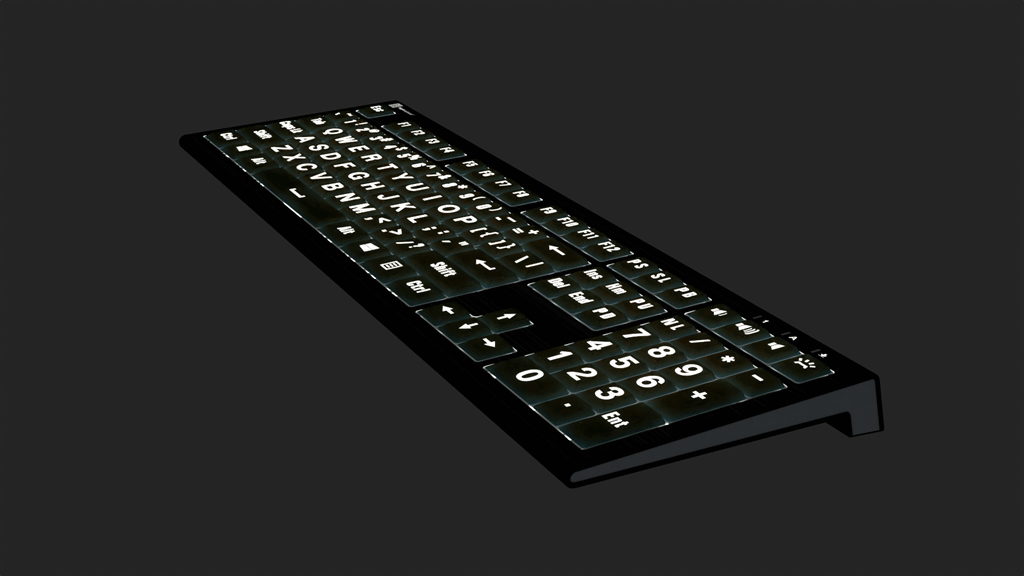 LargePrint White on Black - ASTRA 2 Backlit Keyboard - US English Special Needs Computers - 3