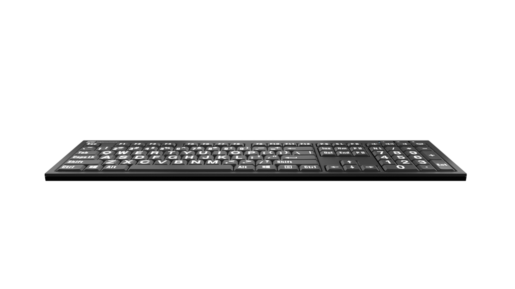 LargePrint - PC Nero Slimline Keyboard - US English