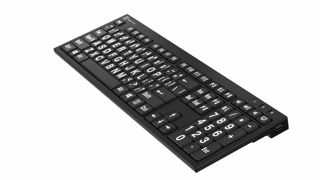 LargePrint - PC Nero Slimline Keyboard - US English