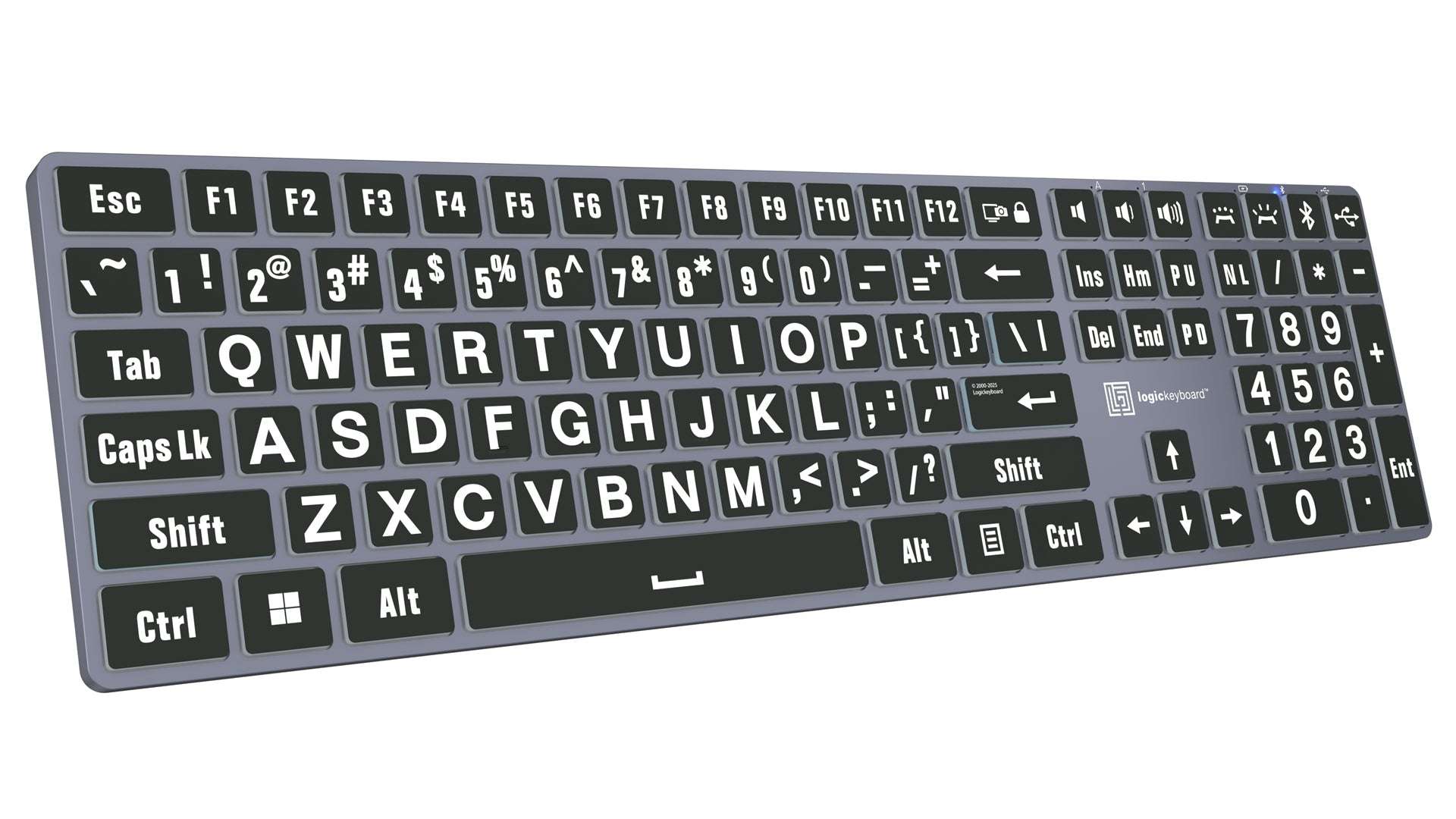 Large Print - White on Black TITAN Slimline Keyboard – US English LogicKeyboard - 6