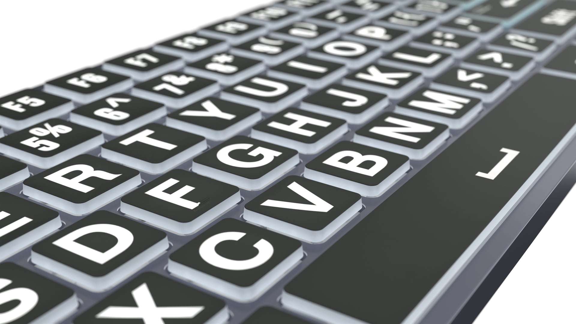 Large Print - White on Black TITAN Slimline Keyboard – US English LogicKeyboard - 7