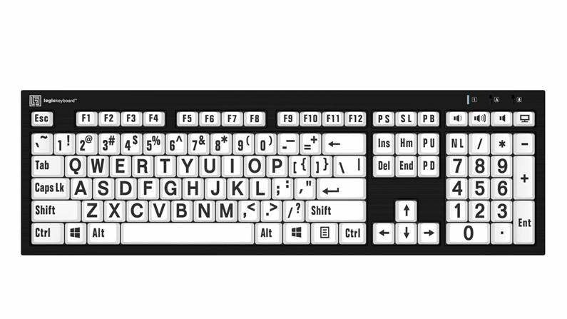 LargePrint - PC Nero Slimline Keyboard - US English