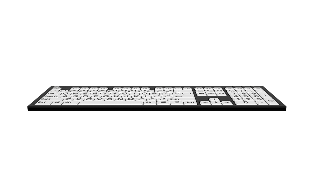LargePrint Black on White - PC Nero Slimline Keyboard - US English
