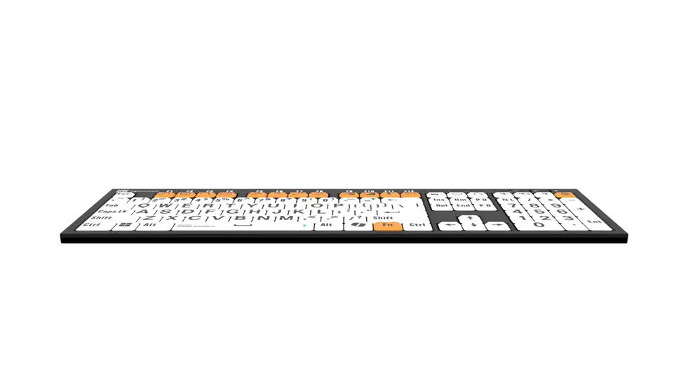 Logistickeyboard Windows Accessibility - NERO Slimline Keyboard Black on White - 3