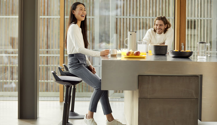 Muvman Sit-to-Stand Stool with Microfiber Seat