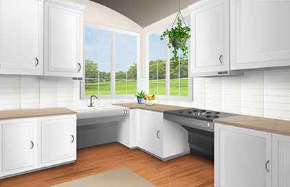 Wheelchair Approach Adjustable Cooktop