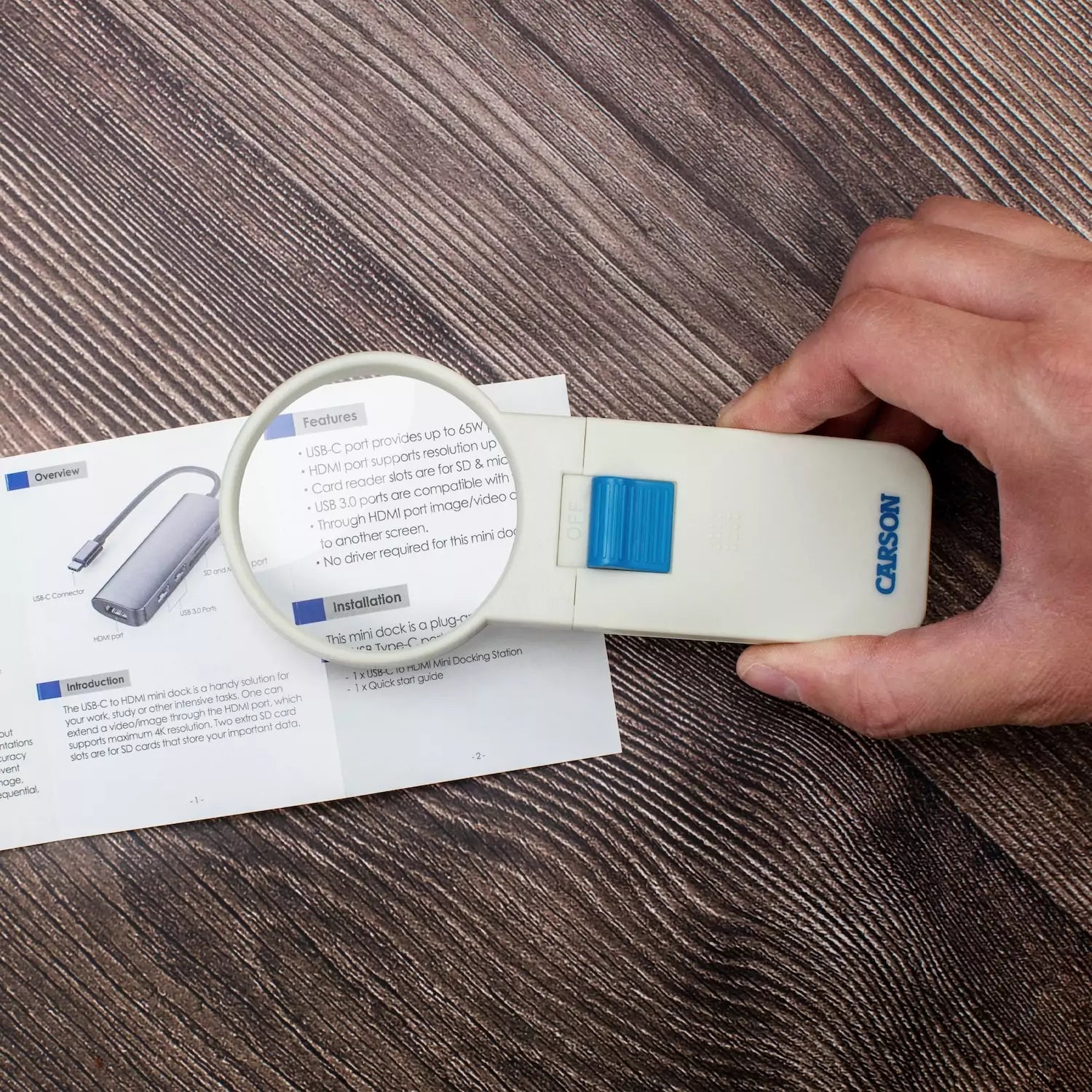 HandHeld LED Lighted 5x Magnifier - 3