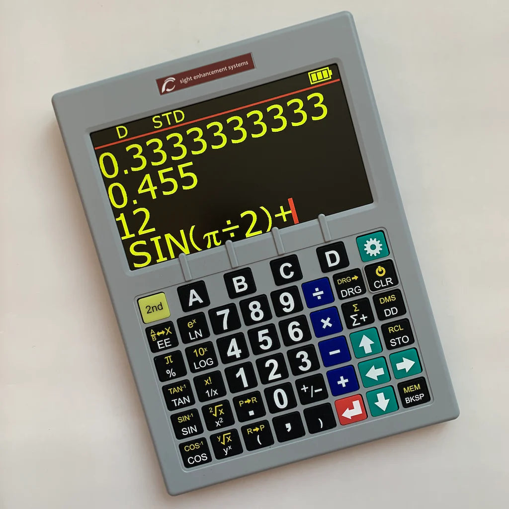 SciPlus-3200 Scientific Calculator Silver black background