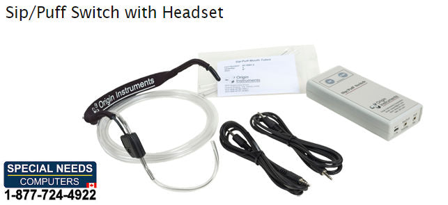 Sip/Puff Switch with Headset Origin Instruments