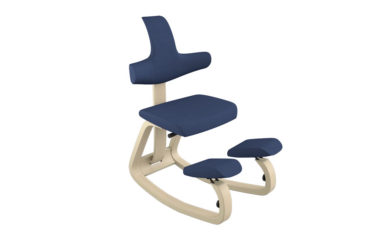 THATSIT balans kneeling chair - Dark Blue/Natural Wood