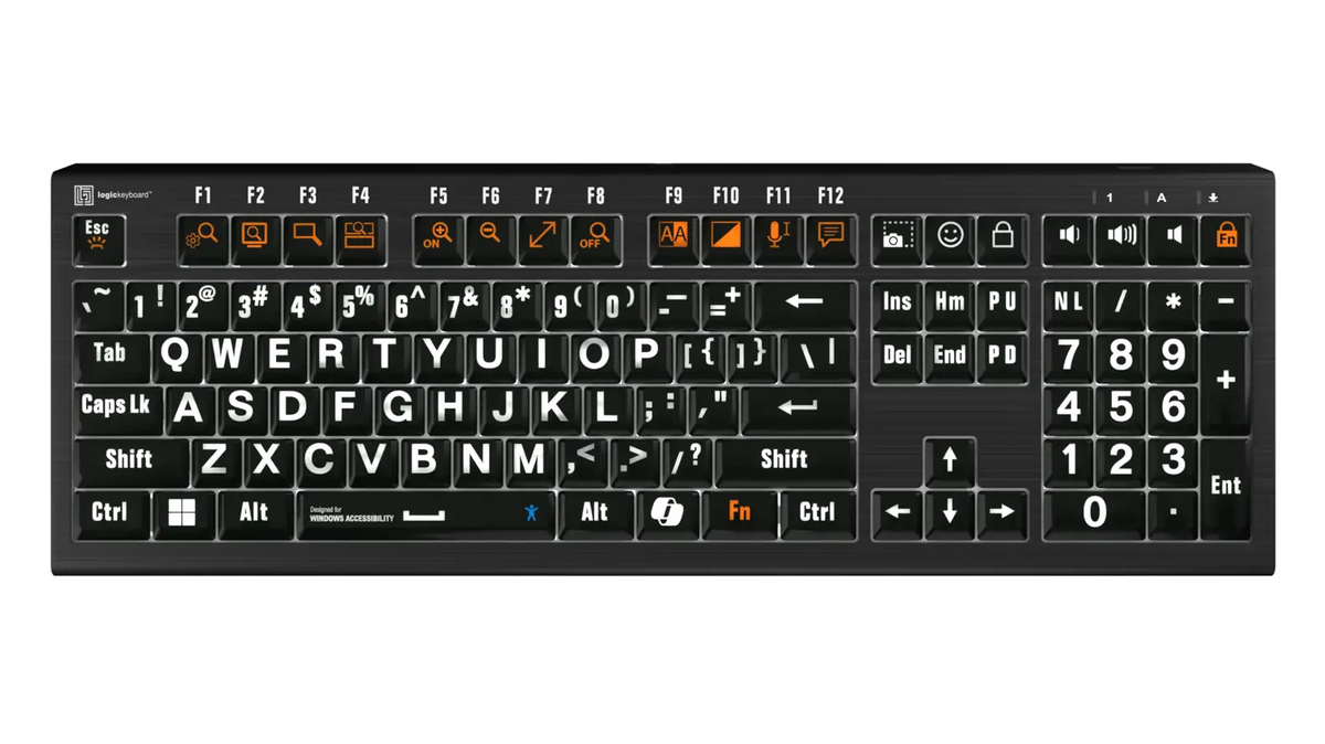 White on Black ASTRA2 Backlit Keyboard