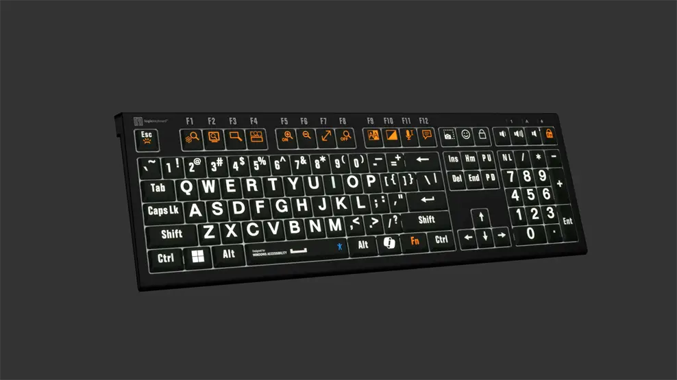 White on Black ASTRA2 Backlit Keyboard